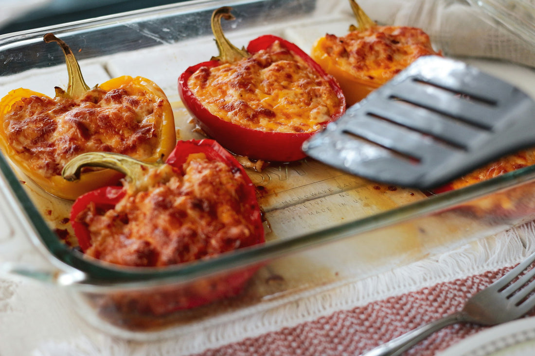 Turkey and Spinach Stuffed Bell Peppers