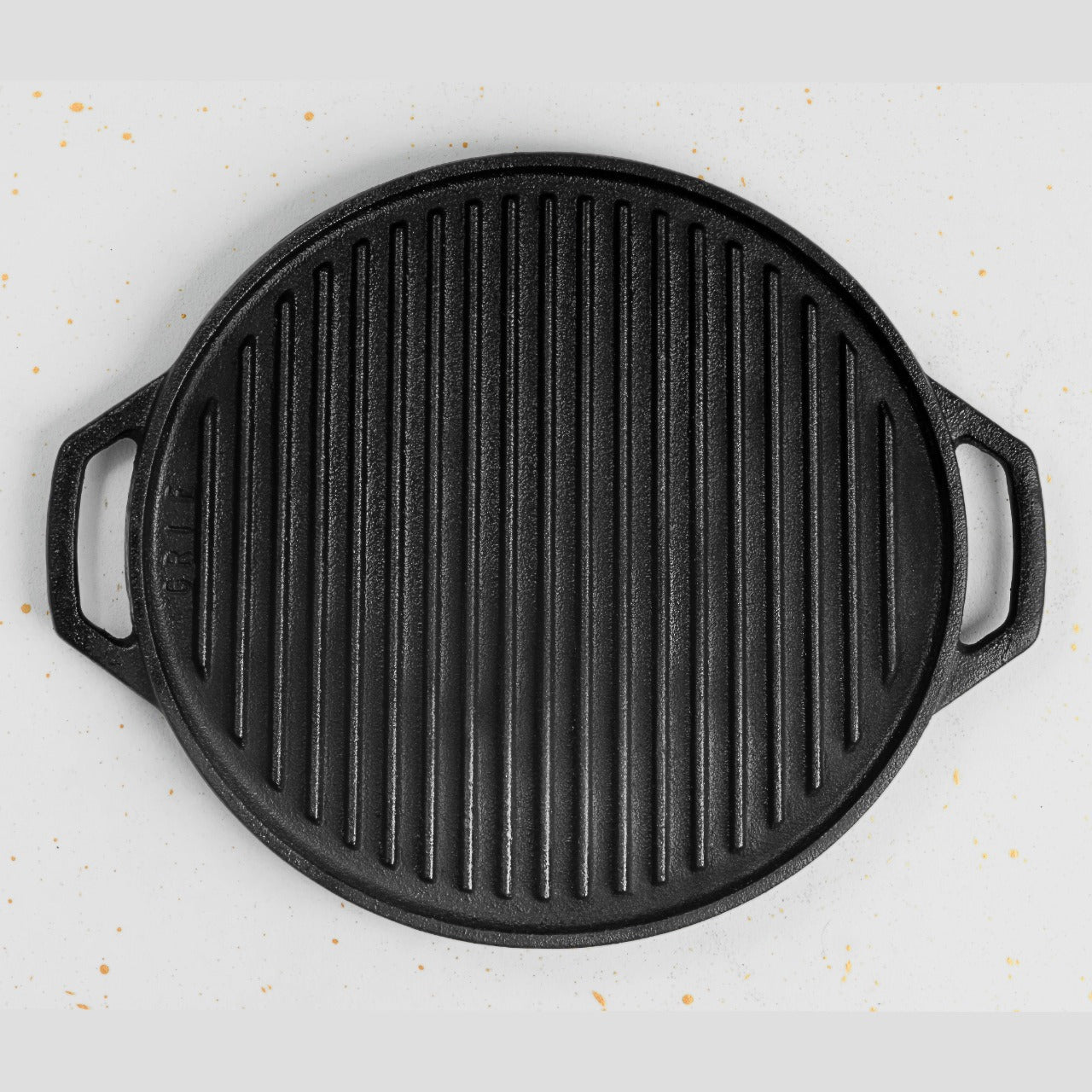 30 CM Cast Iron Grill Pan by GRIF with Raised Ridges and Handles